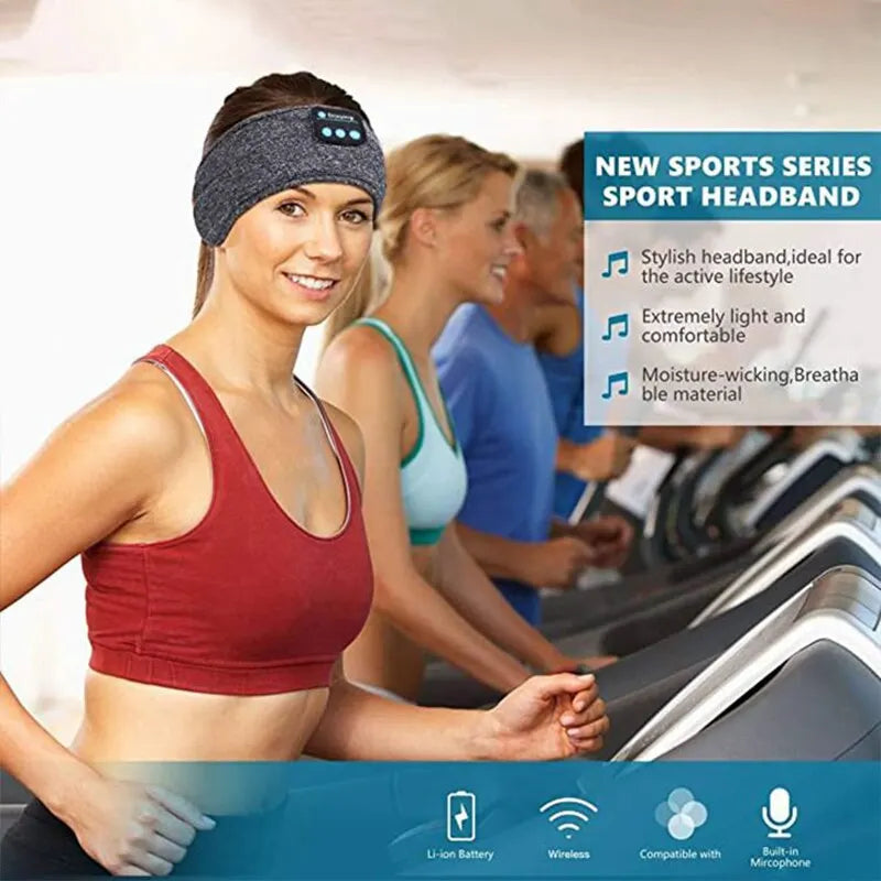 Bluetooth Headphones: Sports Headband, Music Eye Mask, Elastic Wireless Earphones for Sleeping