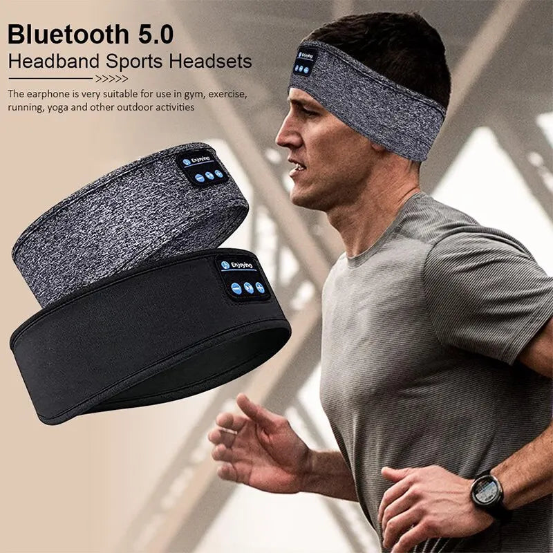 Bluetooth Headphones: Sports Headband, Music Eye Mask, Elastic Wireless Earphones for Sleeping