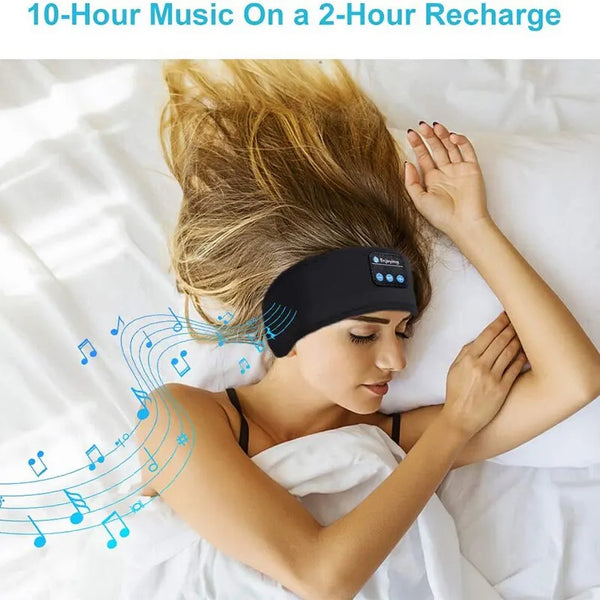 Bluetooth Headphones: Sports Headband, Music Eye Mask, Elastic Wireless Earphones for Sleeping