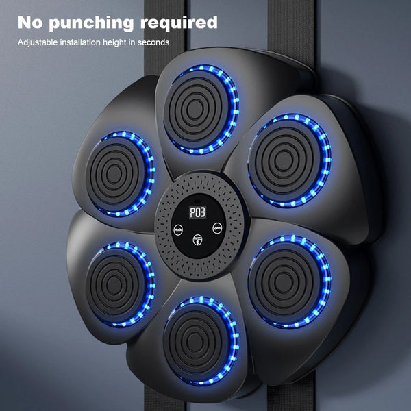 Music Boxing Machine Smart Bluetooth-Compatible Boxing Reaction Wall Target RGB Light Home Exercise Punching Training Equipment