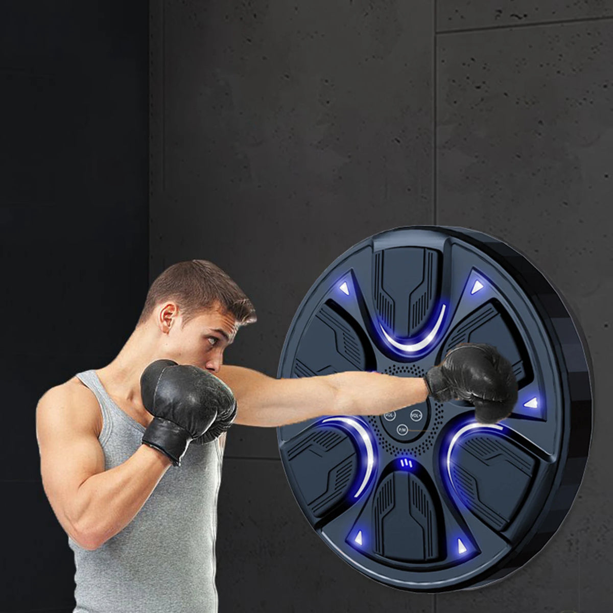 Smart Bluetooth Boxing Trainer with LED Lights, Music Punch Wall Target, Home Gym Equipment