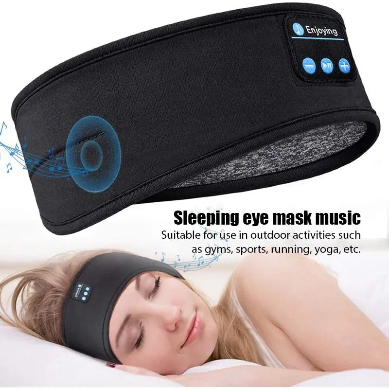 Bluetooth Headphones: Sports Headband, Music Eye Mask, Elastic Wireless Earphones for Sleeping