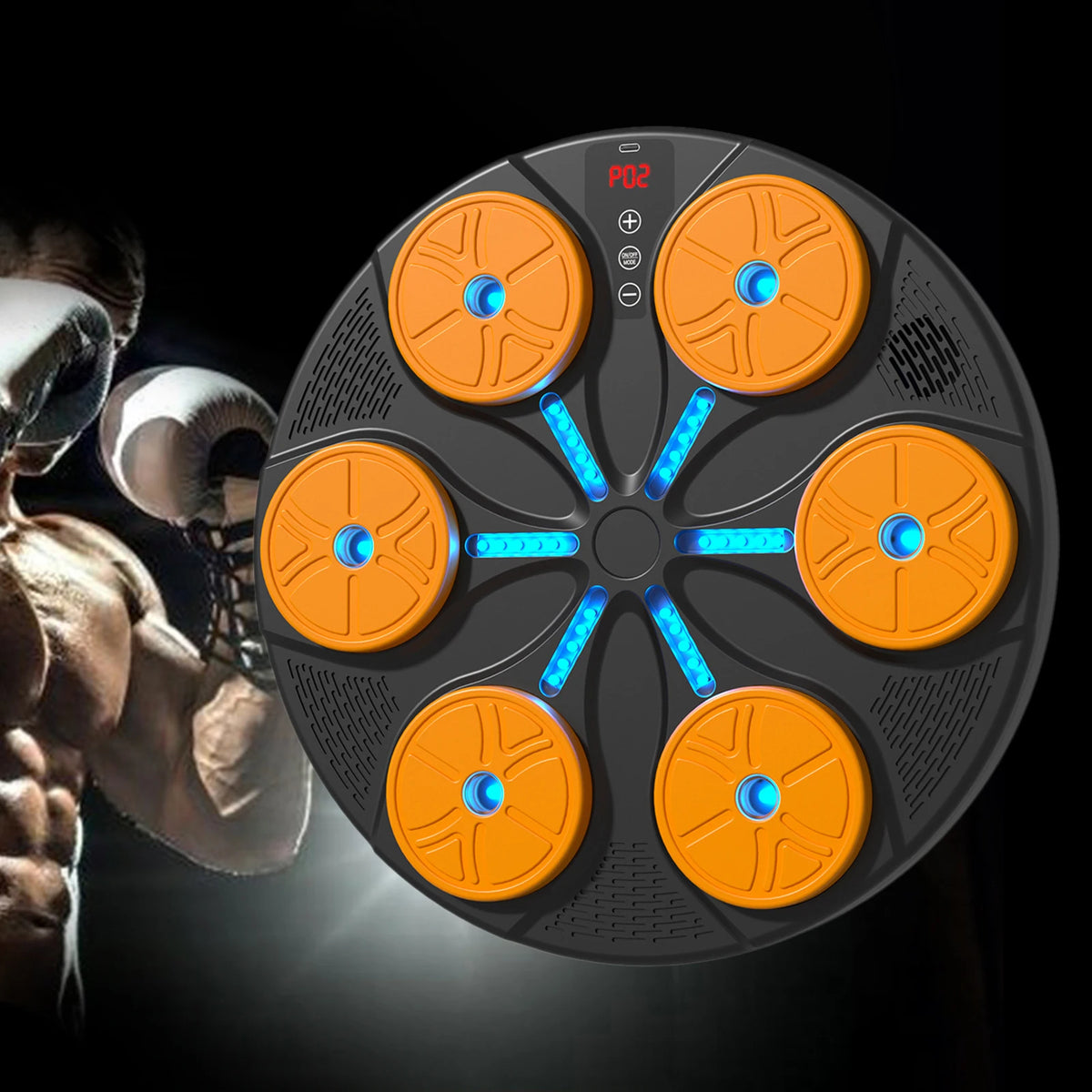 Smart Bluetooth Boxing Trainer with LED Lights, Music Punch Wall Target, Home Gym Equipment