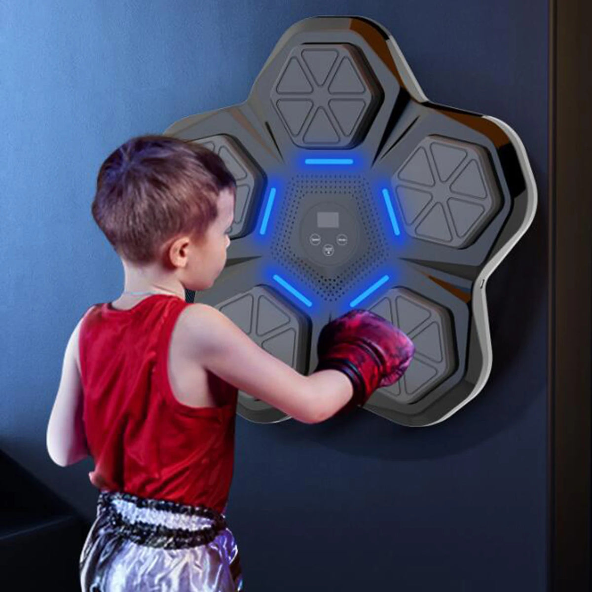 Smart Bluetooth Boxing Trainer with LED Lights, Music Punch Wall Target, Home Gym Equipment